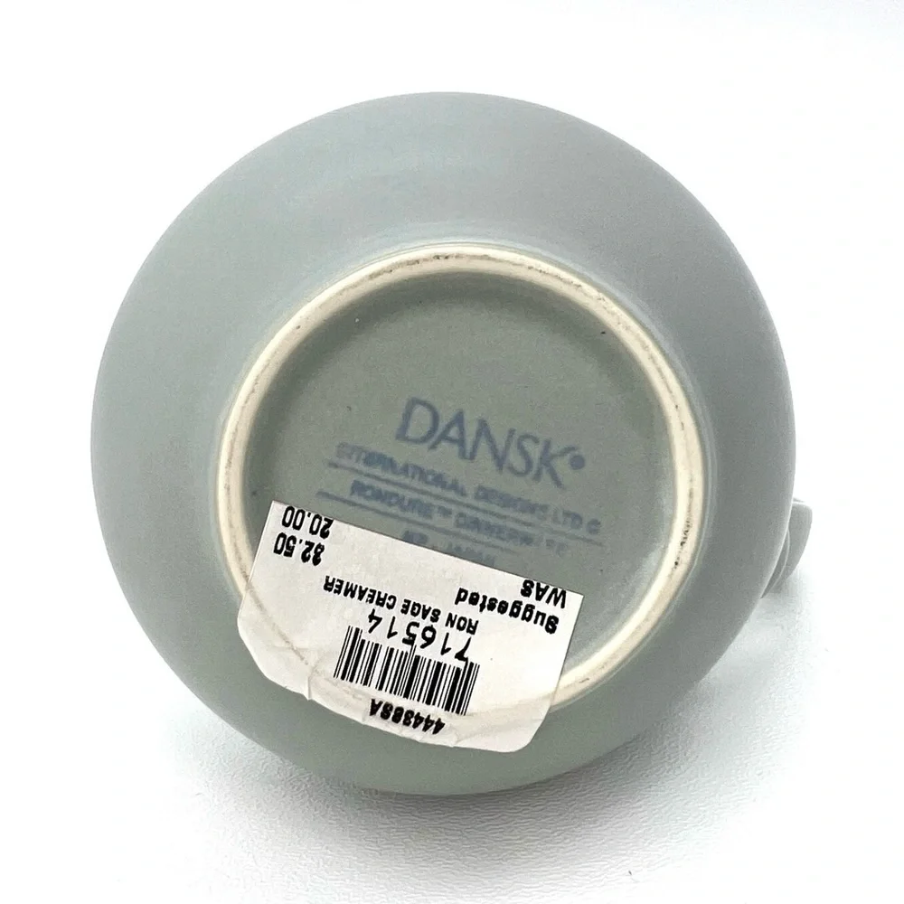 Vintage Dansk Rondure Creamer Pitcher Sage Green Made in Japan New NWT